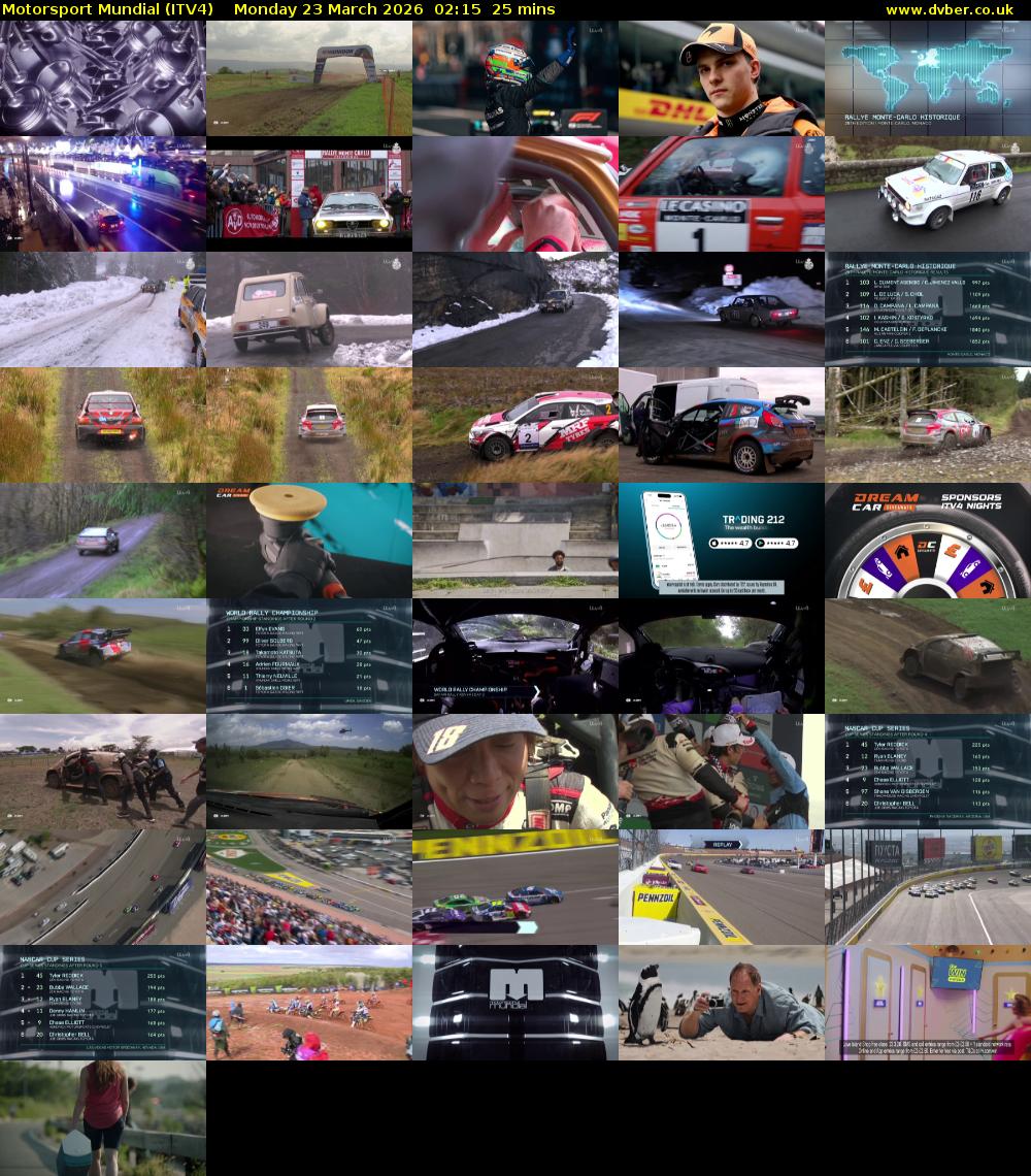 Motorsport Mundial (ITV4) Monday 23 March 2026 02:15 - 02:40