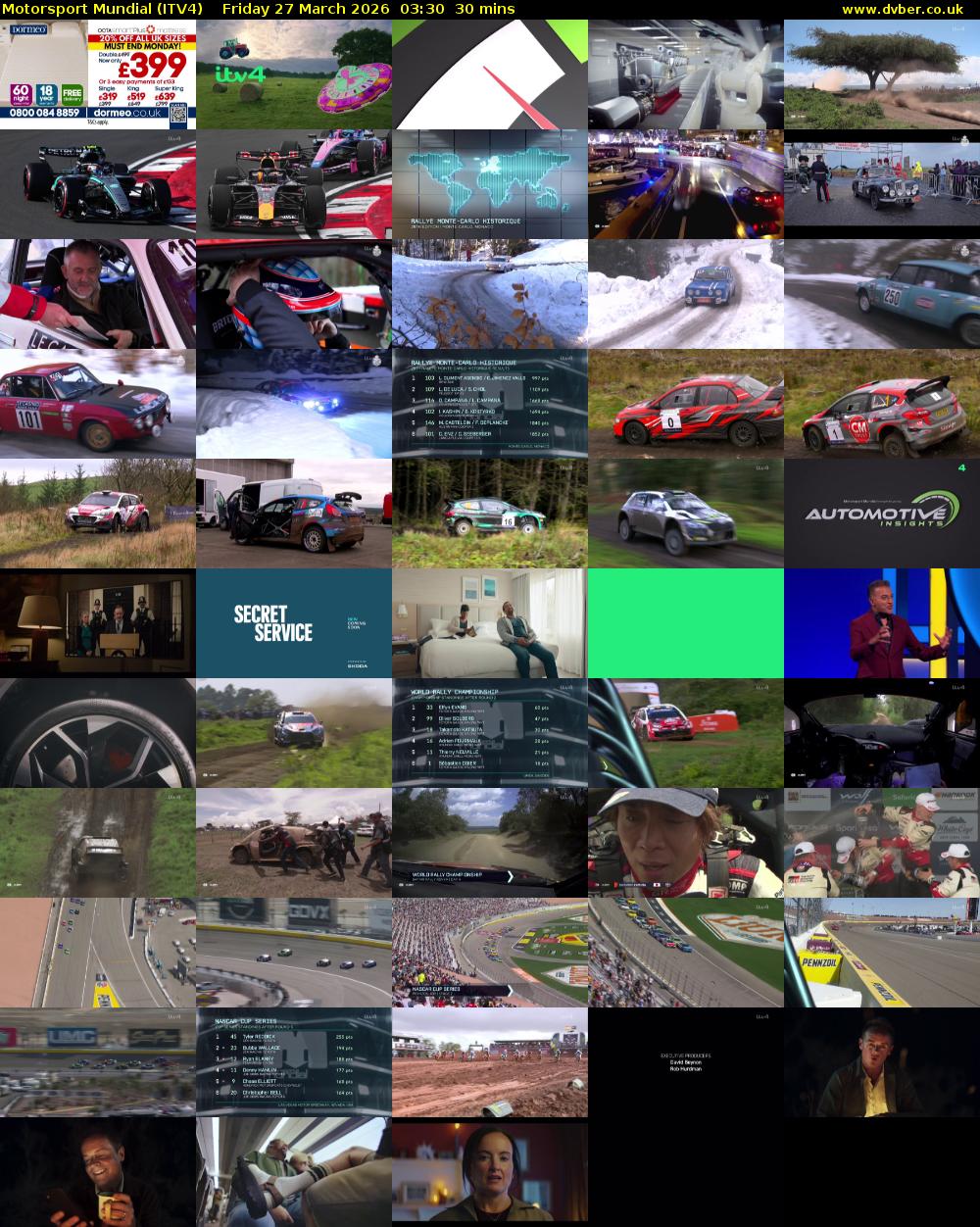 Motorsport Mundial (ITV4) Friday 27 March 2026 03:30 - 04:00