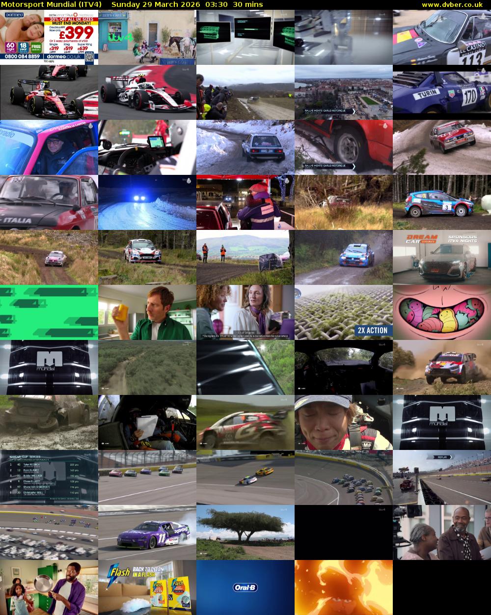 Motorsport Mundial (ITV4) Sunday 29 March 2026 03:30 - 04:00