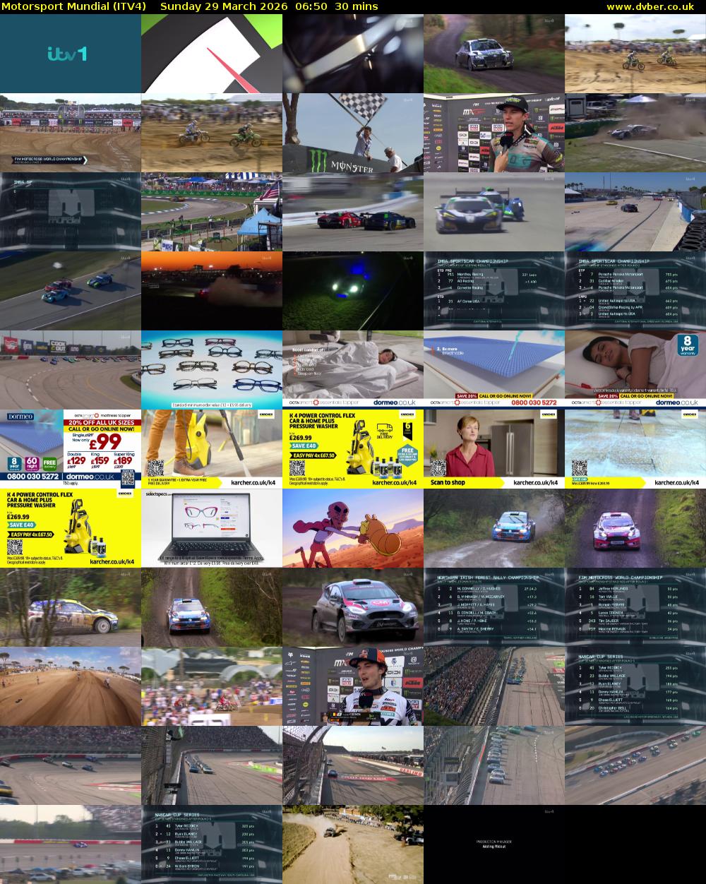 Motorsport Mundial (ITV4) Sunday 29 March 2026 06:50 - 07:20