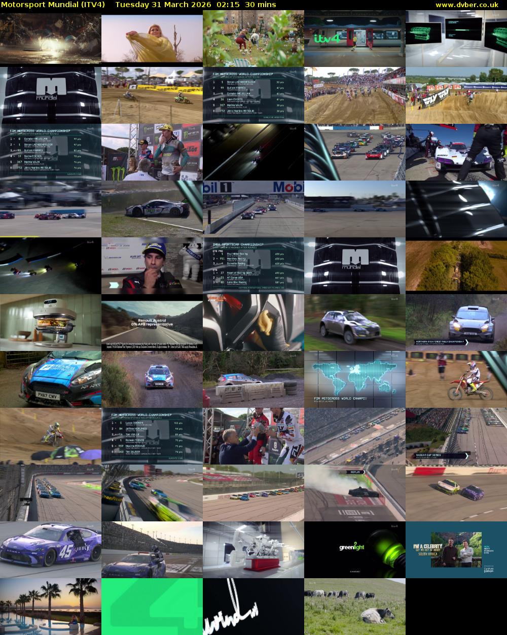 Motorsport Mundial (ITV4) Tuesday 31 March 2026 02:15 - 02:45