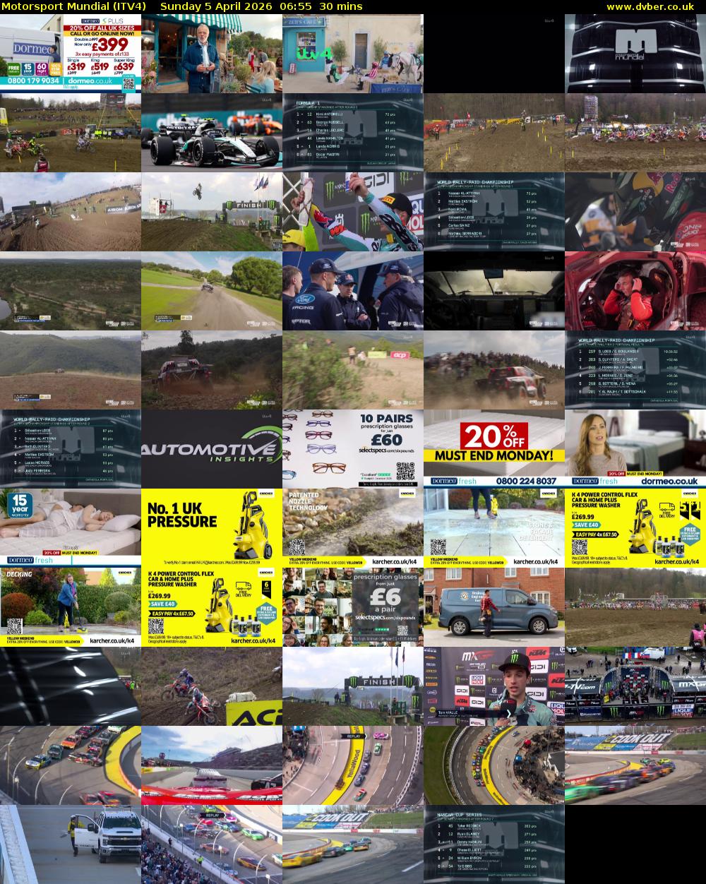 Motorsport Mundial (ITV4) Sunday 5 April 2026 06:55 - 07:25