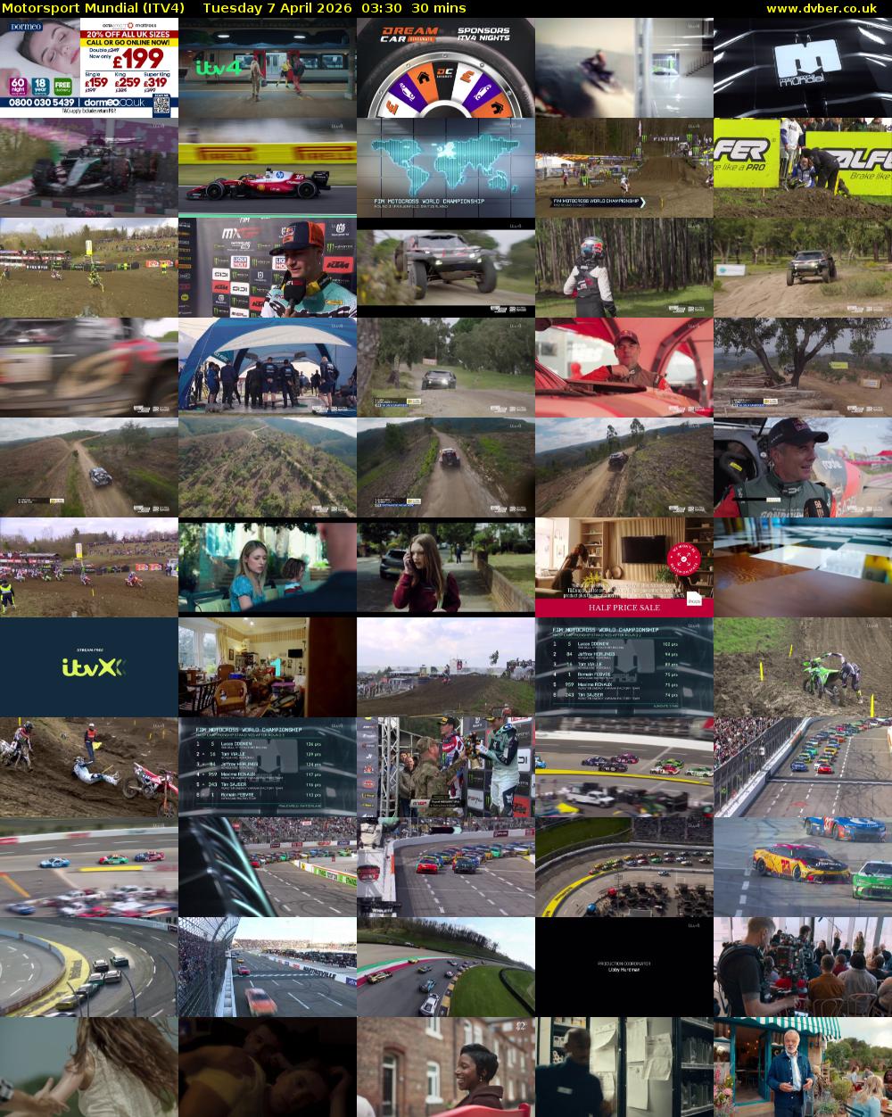Motorsport Mundial (ITV4) Tuesday 7 April 2026 03:30 - 04:00