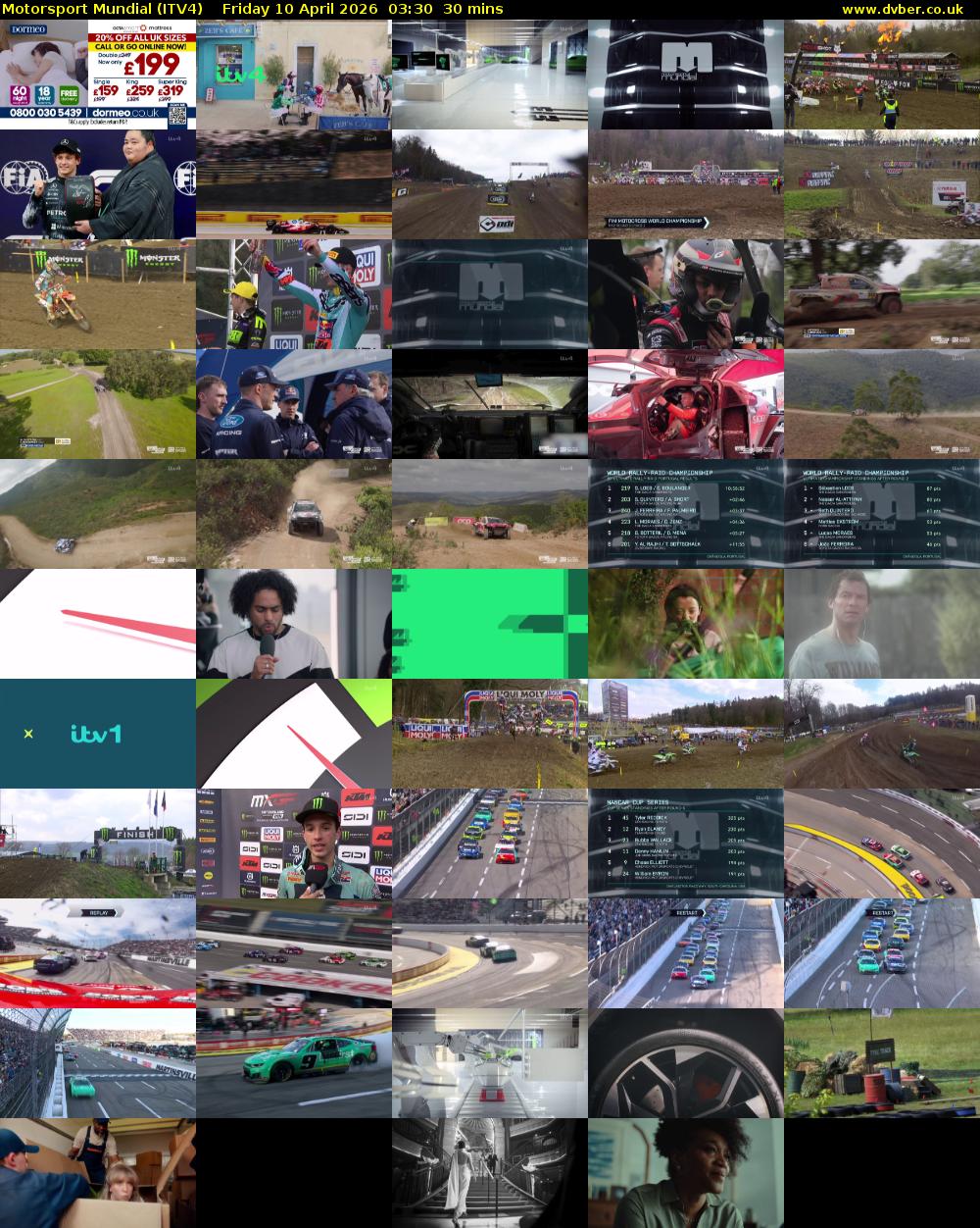 Motorsport Mundial (ITV4) Friday 10 April 2026 03:30 - 04:00