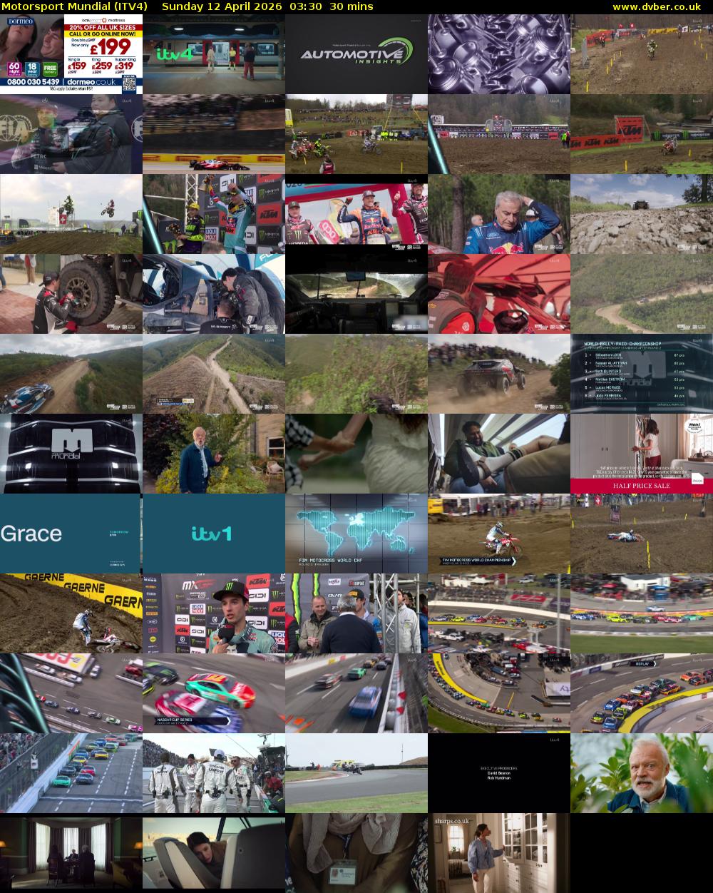 Motorsport Mundial (ITV4) Sunday 12 April 2026 03:30 - 04:00
