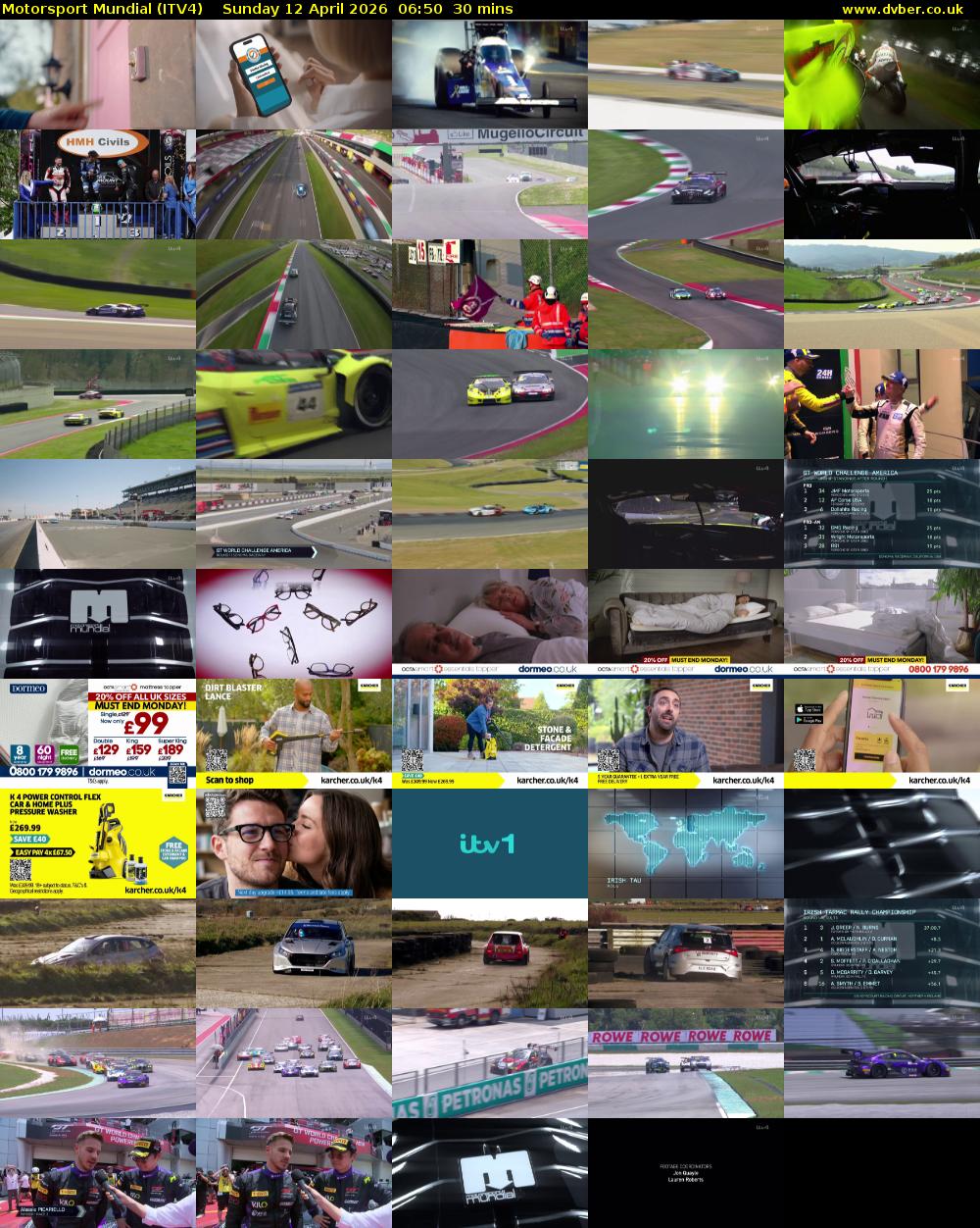 Motorsport Mundial (ITV4) Sunday 12 April 2026 06:50 - 07:20