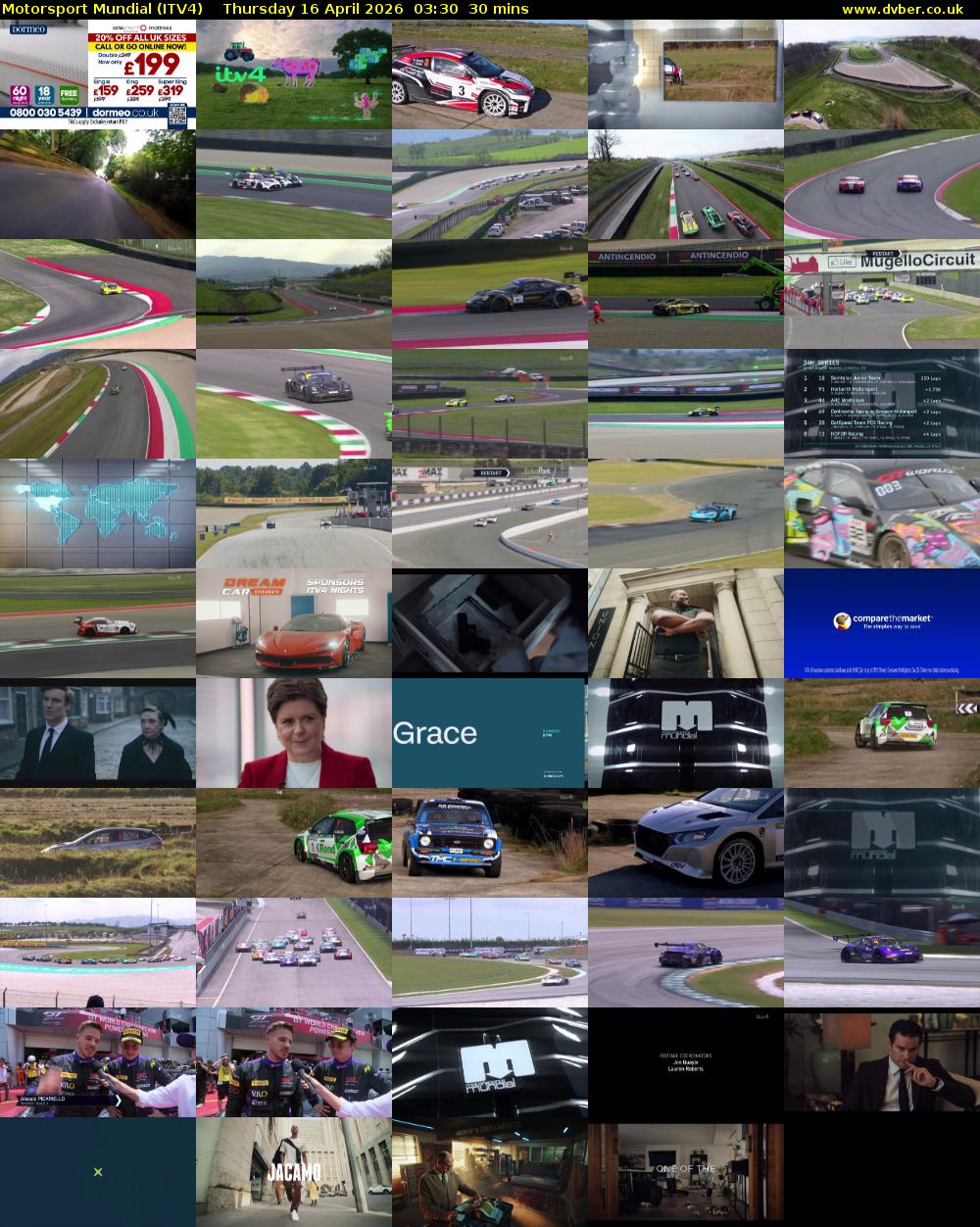 Motorsport Mundial (ITV4) Thursday 16 April 2026 03:30 - 04:00