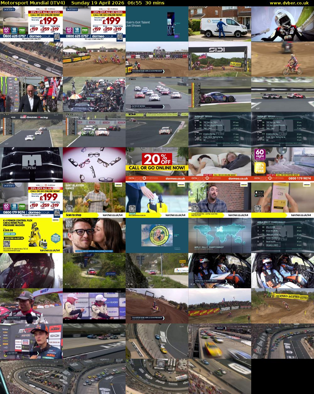 Motorsport Mundial (ITV4) Sunday 19 April 2026 06:55 - 07:25