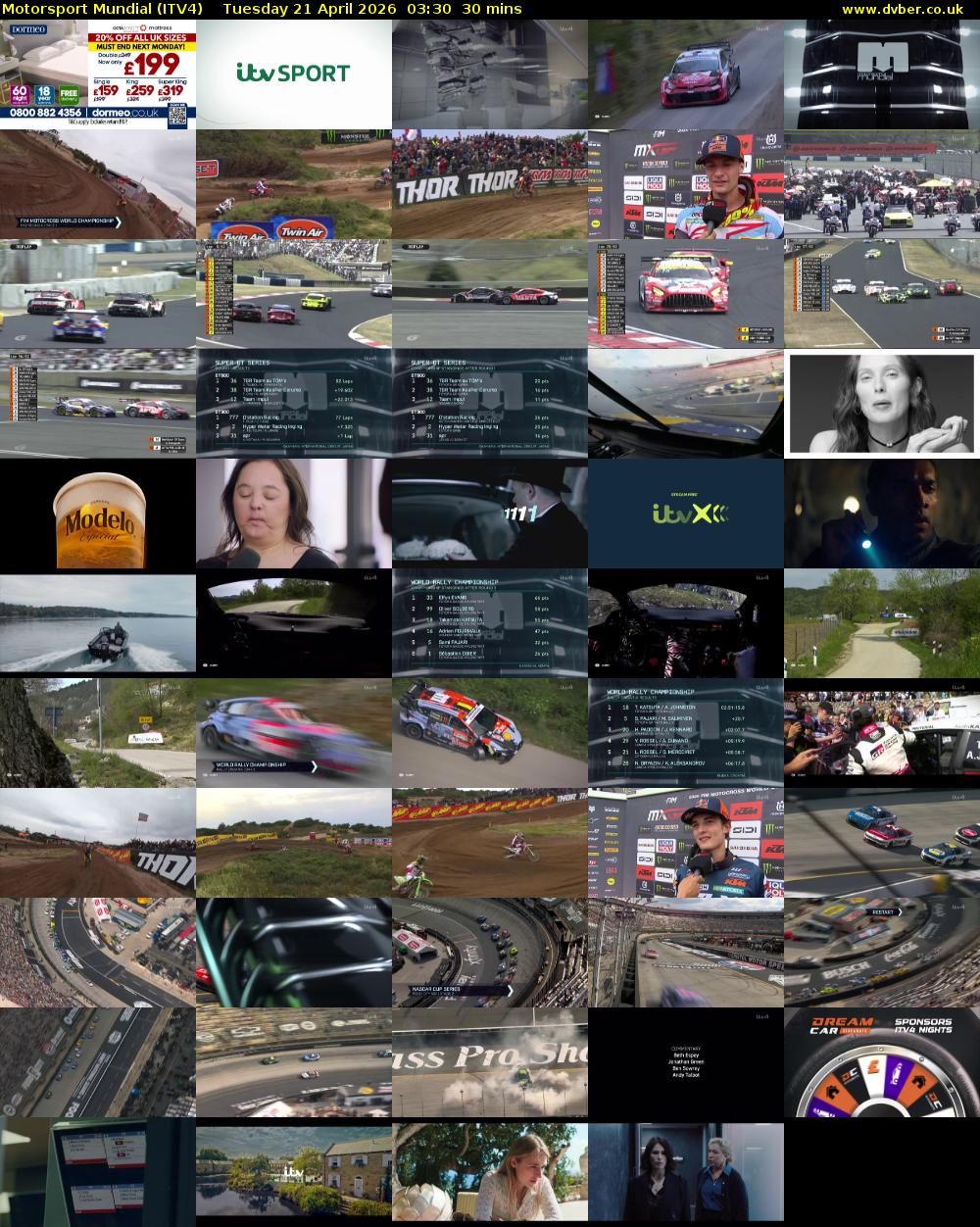 Motorsport Mundial (ITV4) Tuesday 21 April 2026 03:30 - 04:00