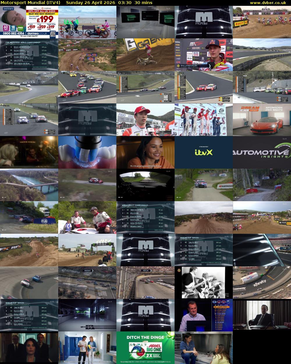 Motorsport Mundial (ITV4) Sunday 26 April 2026 03:30 - 04:00