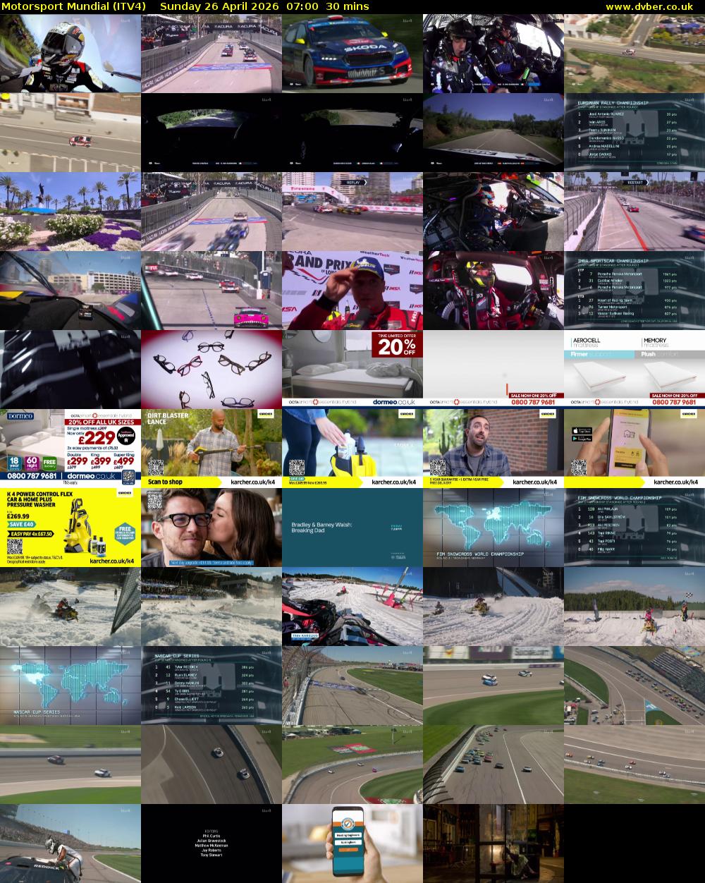 Motorsport Mundial (ITV4) Sunday 26 April 2026 07:00 - 07:30