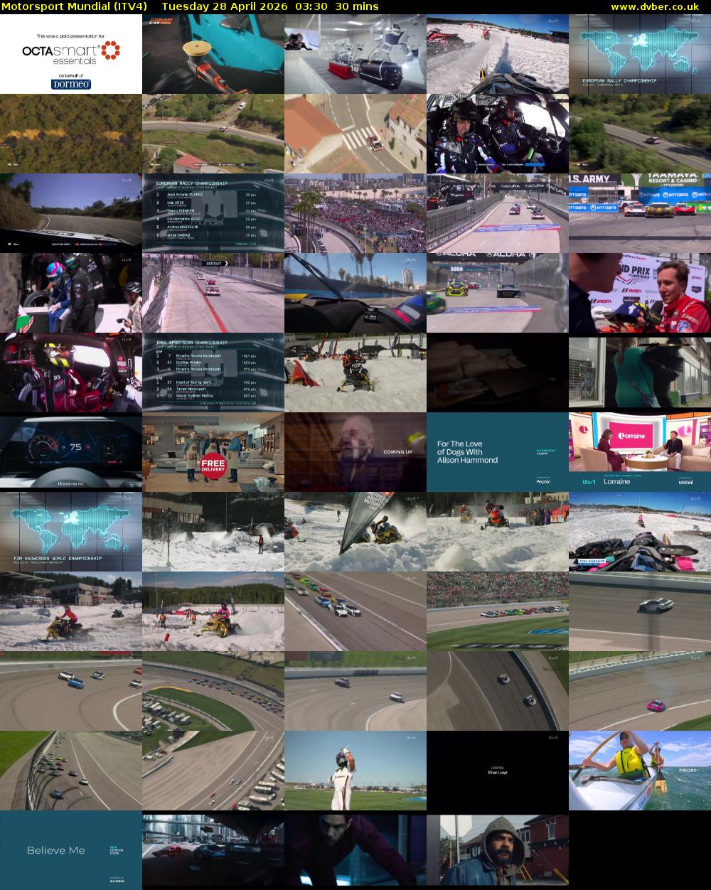 Motorsport Mundial (ITV4) Tuesday 28 April 2026 03:30 - 04:00