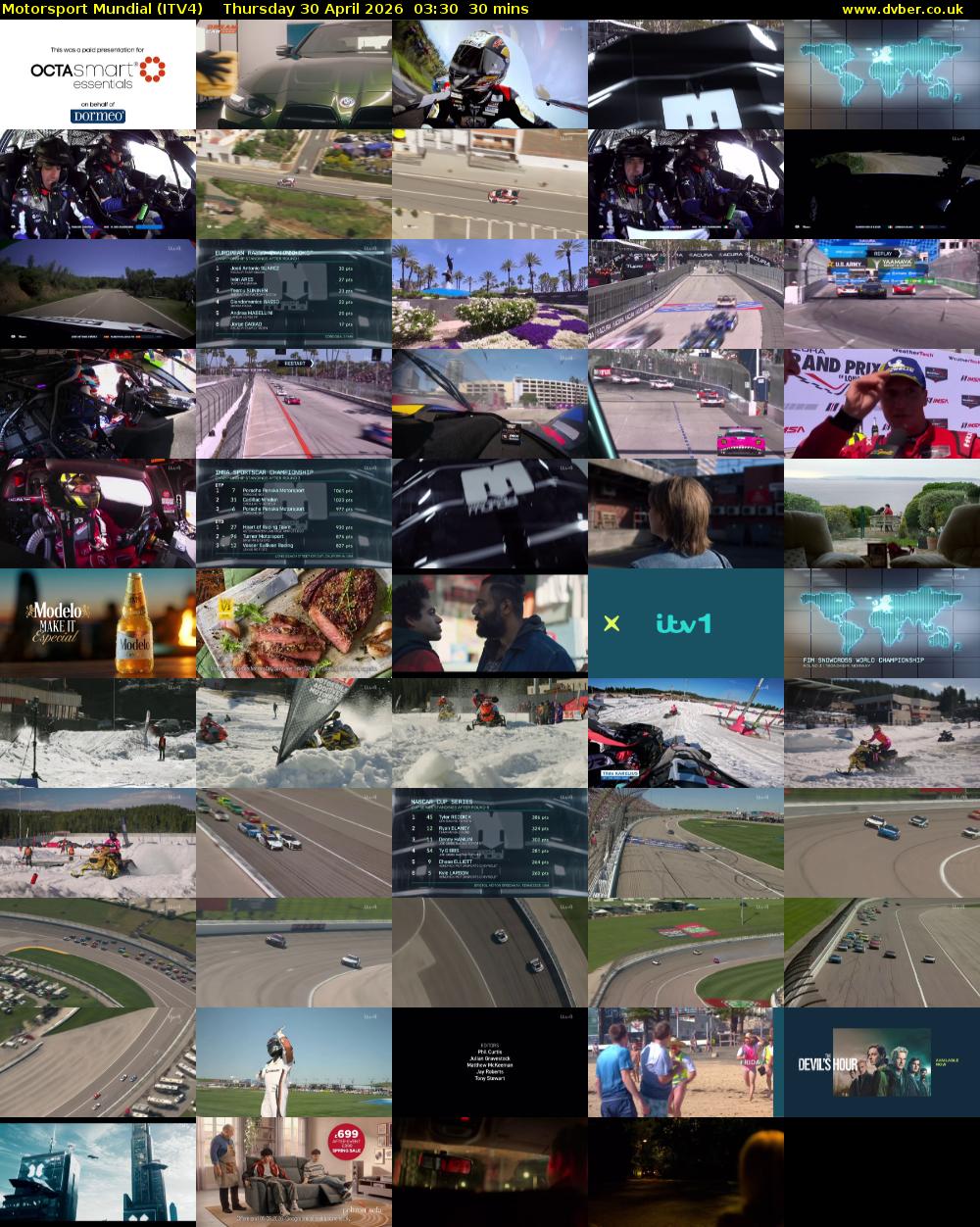 Motorsport Mundial (ITV4) Thursday 30 April 2026 03:30 - 04:00