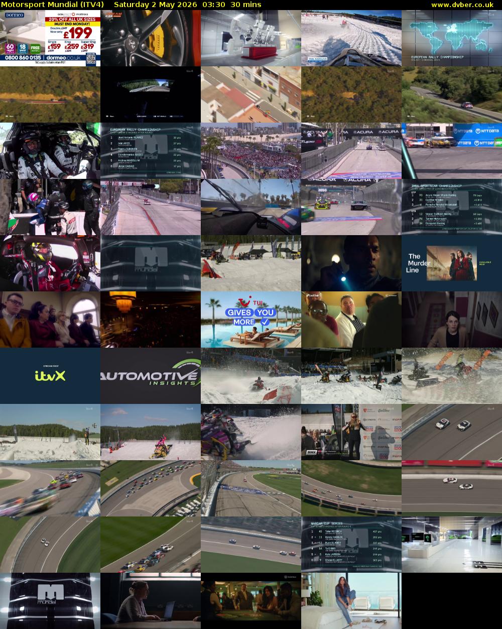 Motorsport Mundial (ITV4) Saturday 2 May 2026 03:30 - 04:00