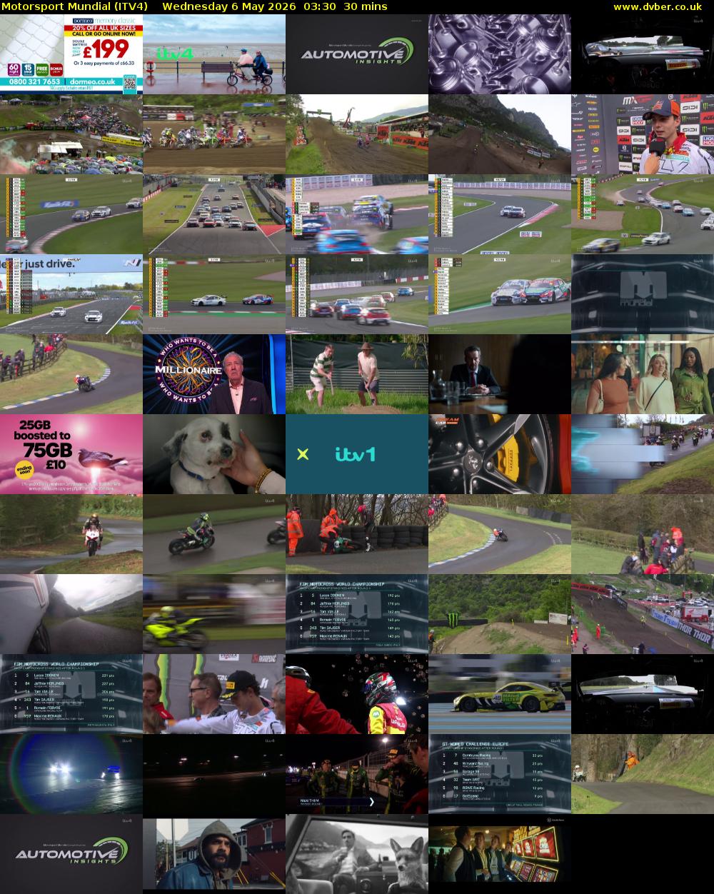 Motorsport Mundial (ITV4) Wednesday 6 May 2026 03:30 - 04:00