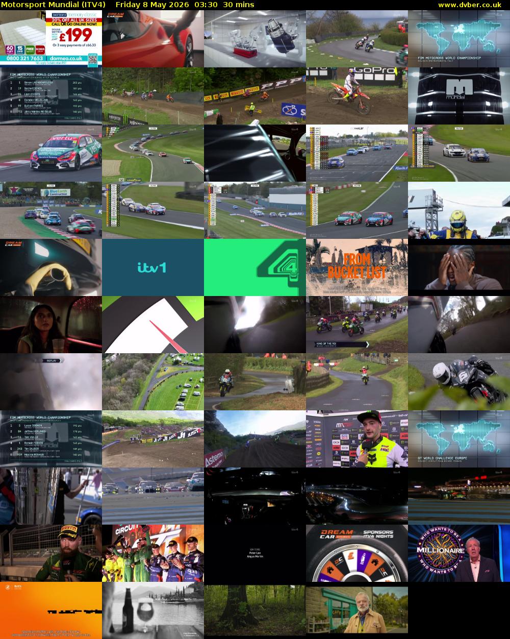 Motorsport Mundial (ITV4) Friday 8 May 2026 03:30 - 04:00