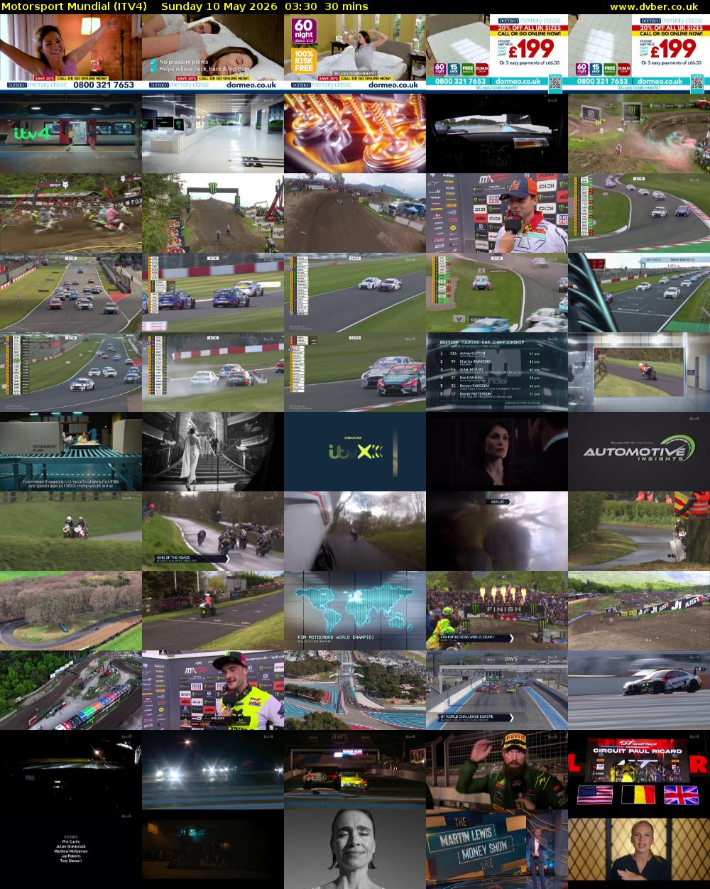 Motorsport Mundial (ITV4) Sunday 10 May 2026 03:30 - 04:00