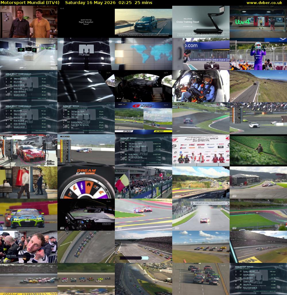Motorsport Mundial (ITV4) Saturday 16 May 2026 02:25 - 02:50