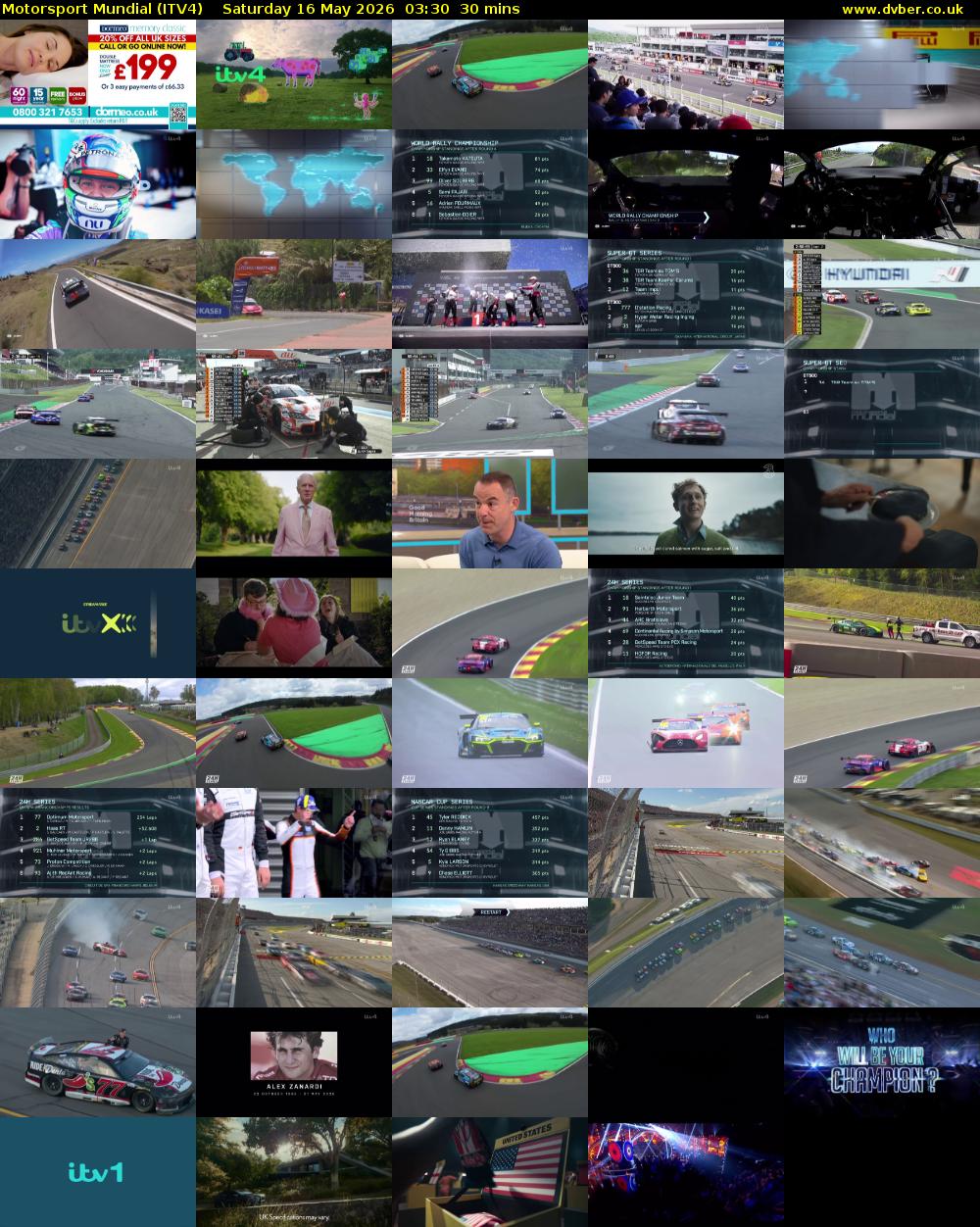Motorsport Mundial (ITV4) Saturday 16 May 2026 03:30 - 04:00