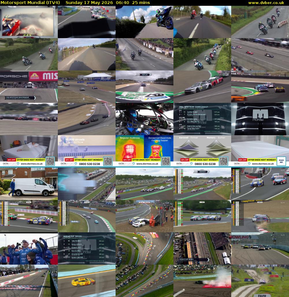 Motorsport Mundial (ITV4) Sunday 17 May 2026 06:40 - 07:05