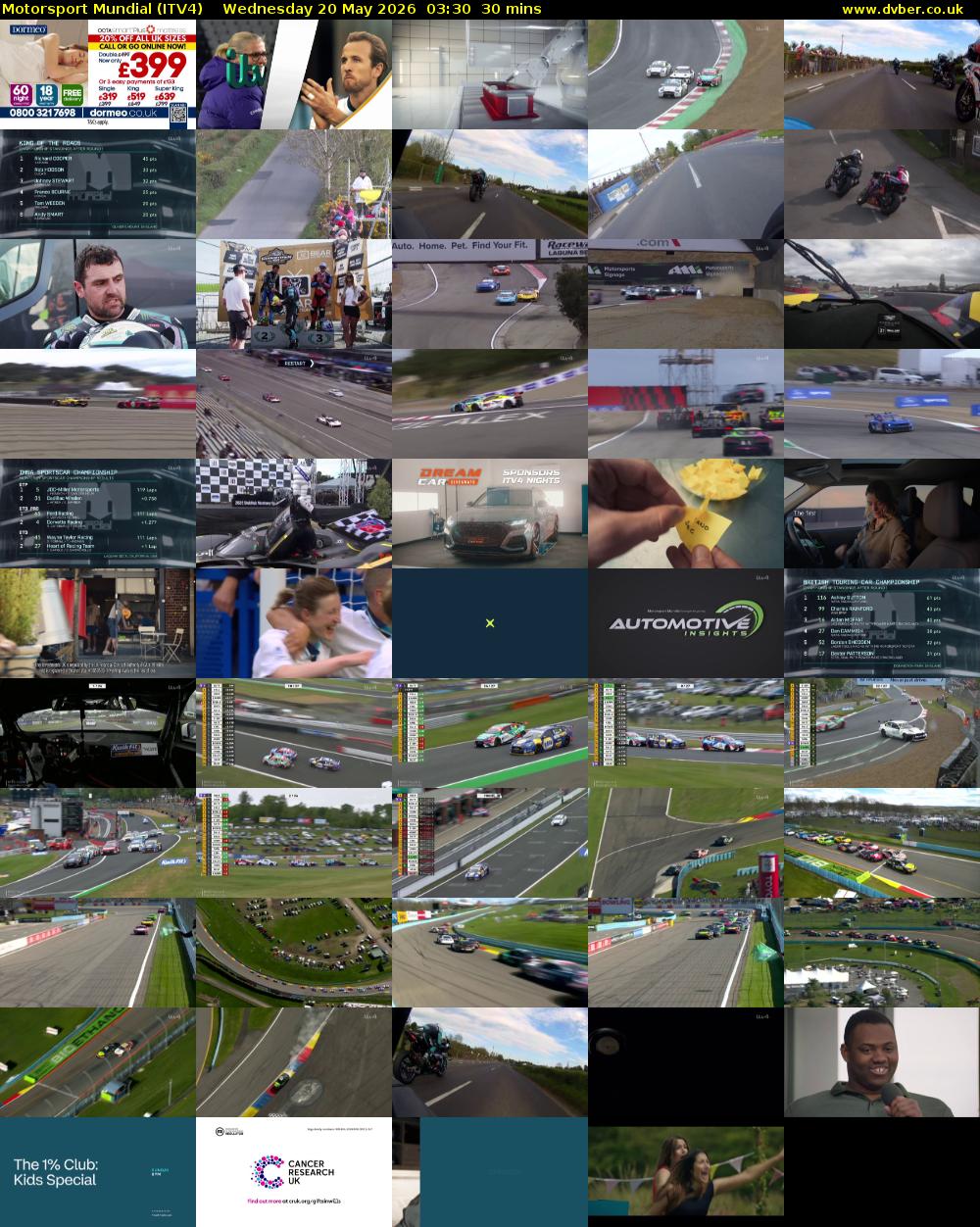 Motorsport Mundial (ITV4) Wednesday 20 May 2026 03:30 - 04:00