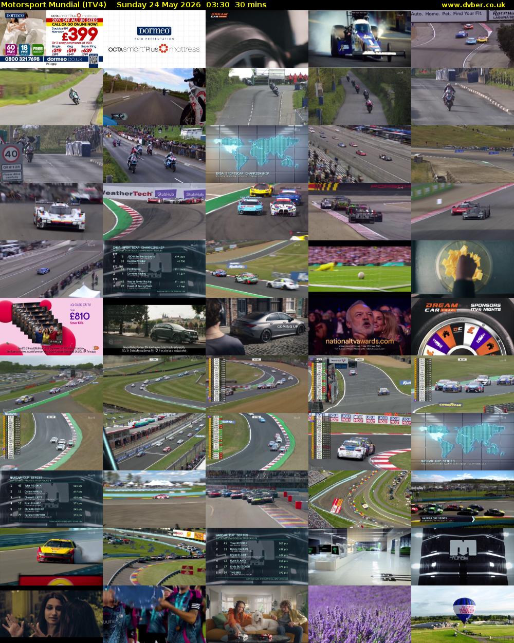 Motorsport Mundial (ITV4) Sunday 24 May 2026 03:30 - 04:00
