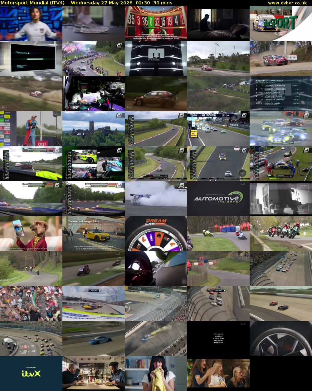 Motorsport Mundial (ITV4) Wednesday 27 May 2026 02:30 - 03:00