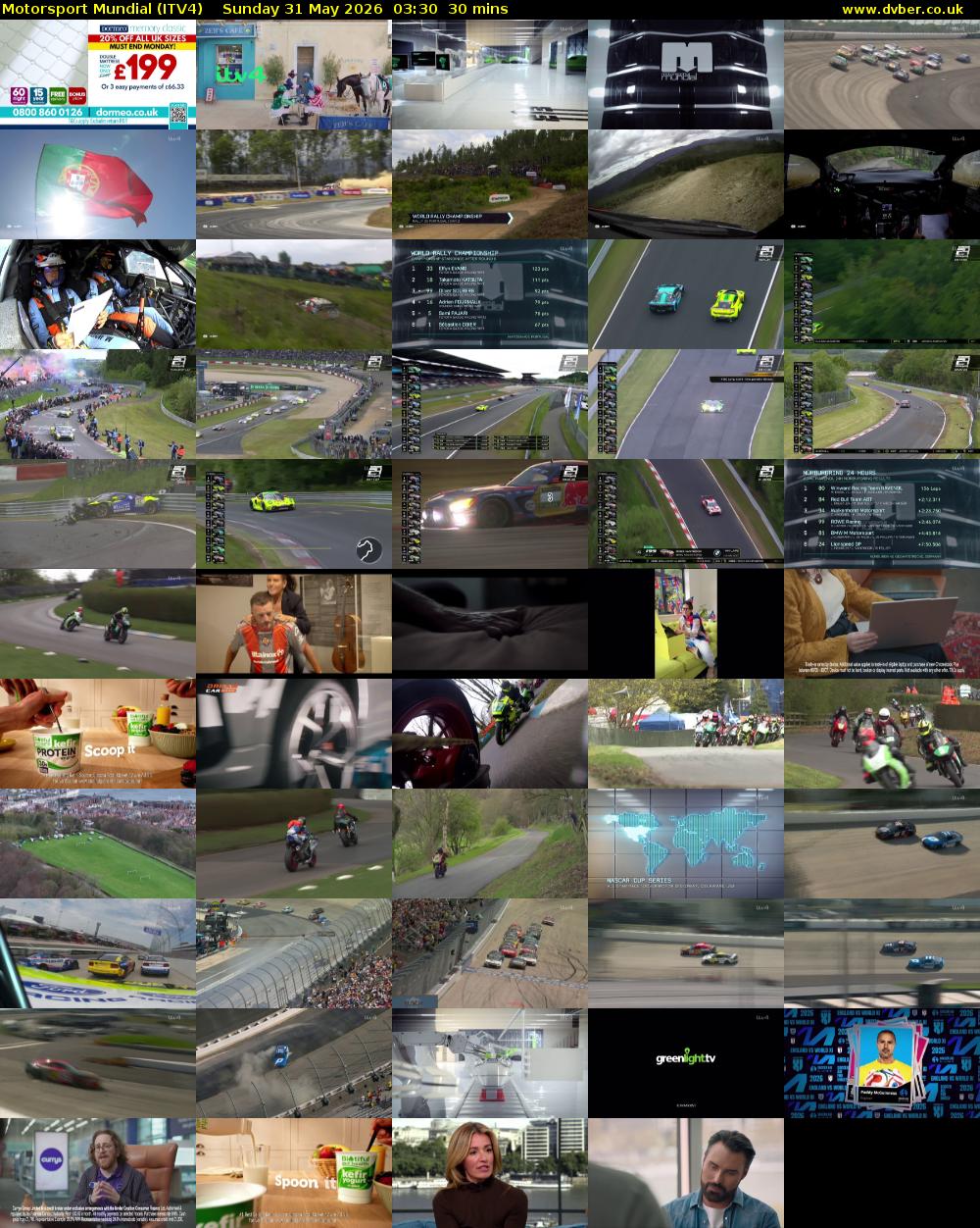 Motorsport Mundial (ITV4) Sunday 31 May 2026 03:30 - 04:00