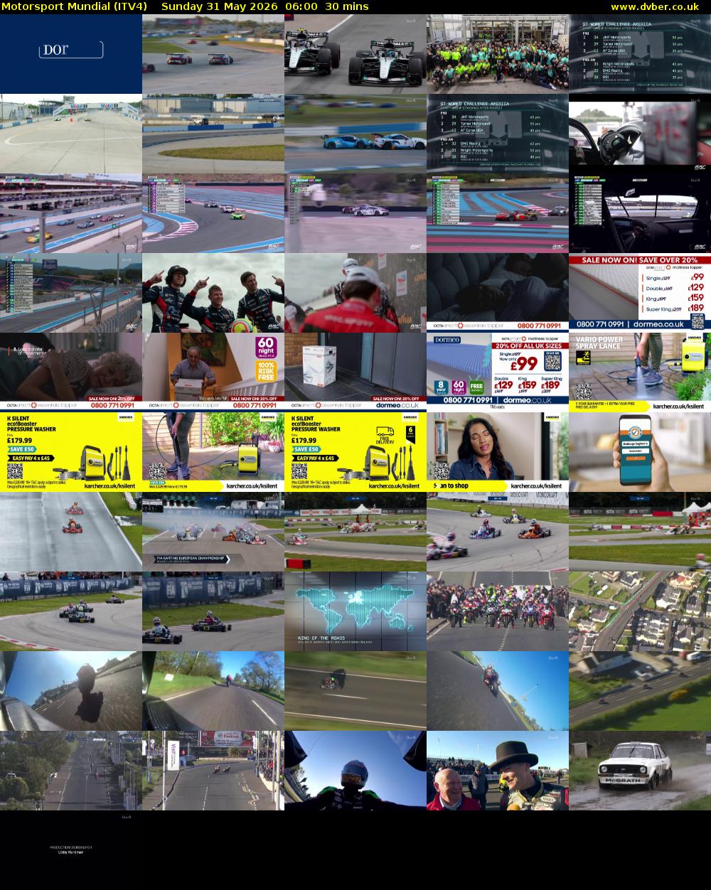 Motorsport Mundial (ITV4) Sunday 31 May 2026 06:00 - 06:30