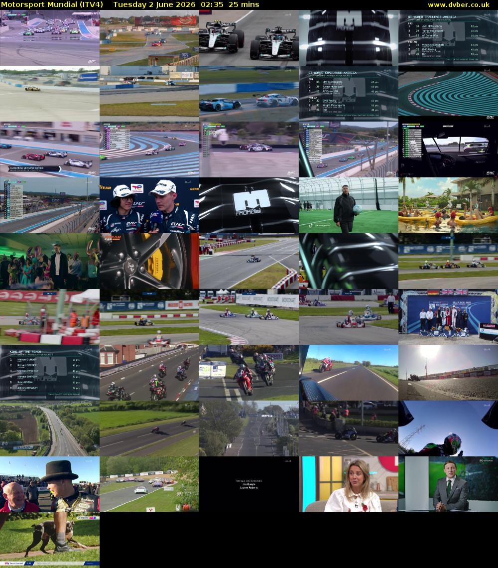 Motorsport Mundial (ITV4) Tuesday 2 June 2026 02:35 - 03:00