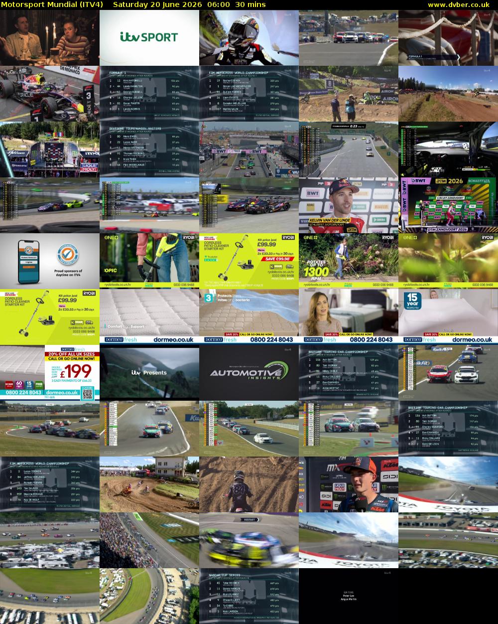 Motorsport Mundial (ITV4) Saturday 20 June 2026 06:00 - 06:30