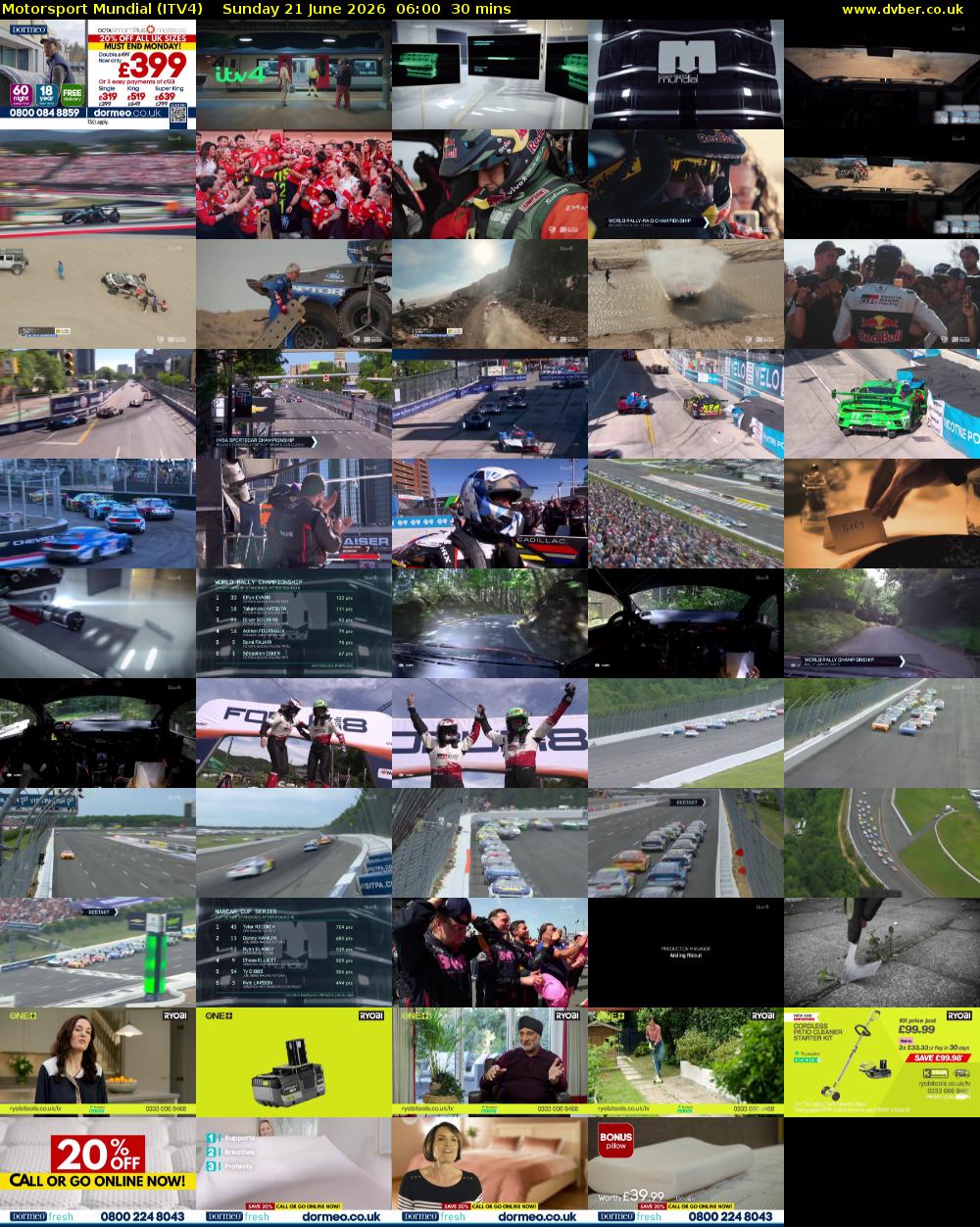 Motorsport Mundial (ITV4) Sunday 21 June 2026 06:00 - 06:30