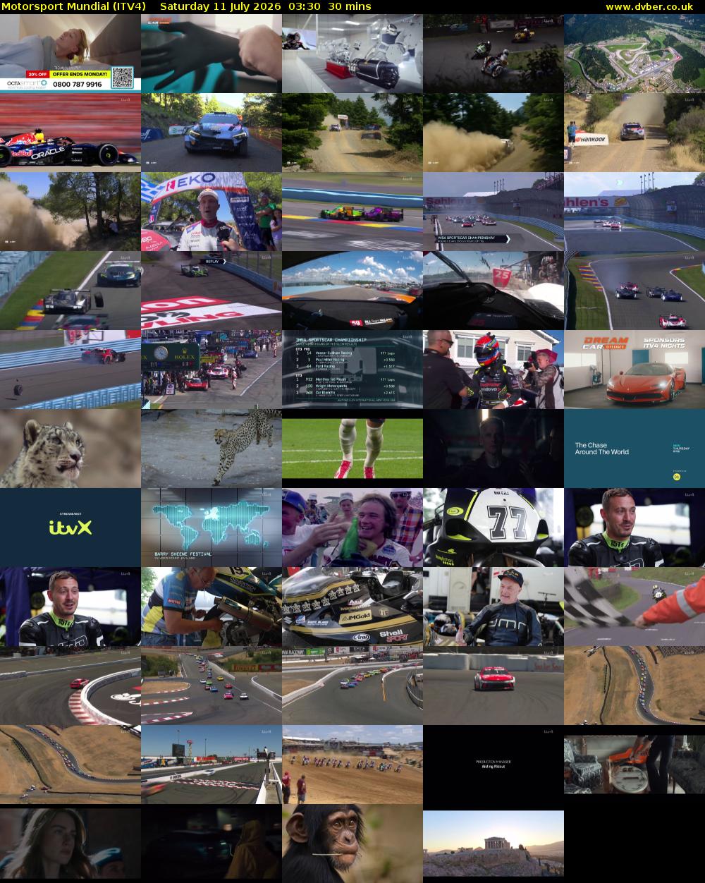 Motorsport Mundial (ITV4) Saturday 11 July 2026 03:30 - 04:00