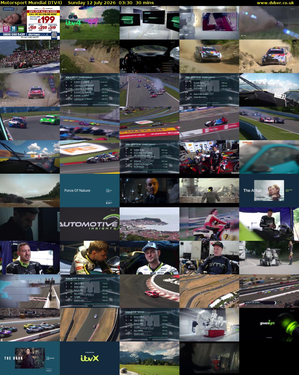 Motorsport Mundial (ITV4) Sunday 12 July 2026 03:30 - 04:00