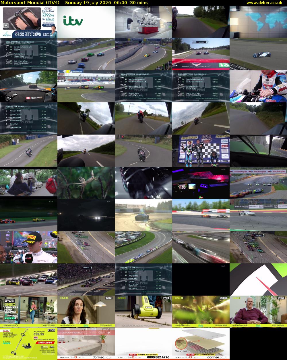 Motorsport Mundial (ITV4) Sunday 19 July 2026 06:00 - 06:30