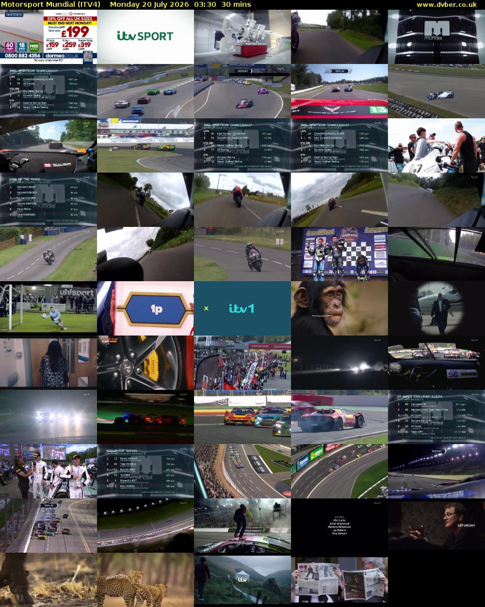 Motorsport Mundial (ITV4) Monday 20 July 2026 03:30 - 04:00
