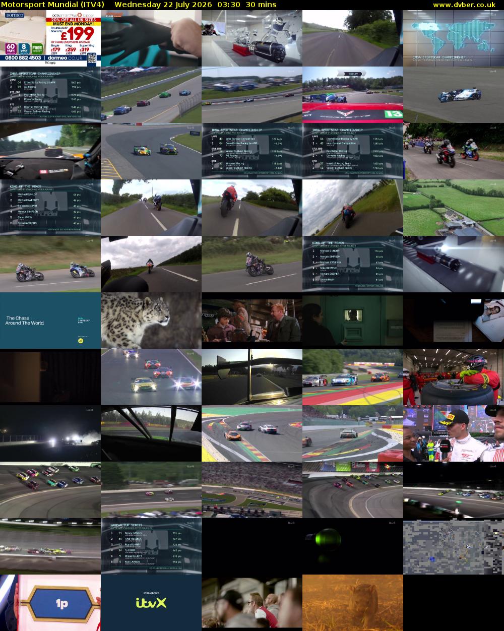 Motorsport Mundial (ITV4) Wednesday 22 July 2026 03:30 - 04:00