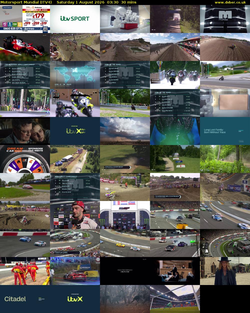 Motorsport Mundial (ITV4) Saturday 1 August 2026 03:30 - 04:00