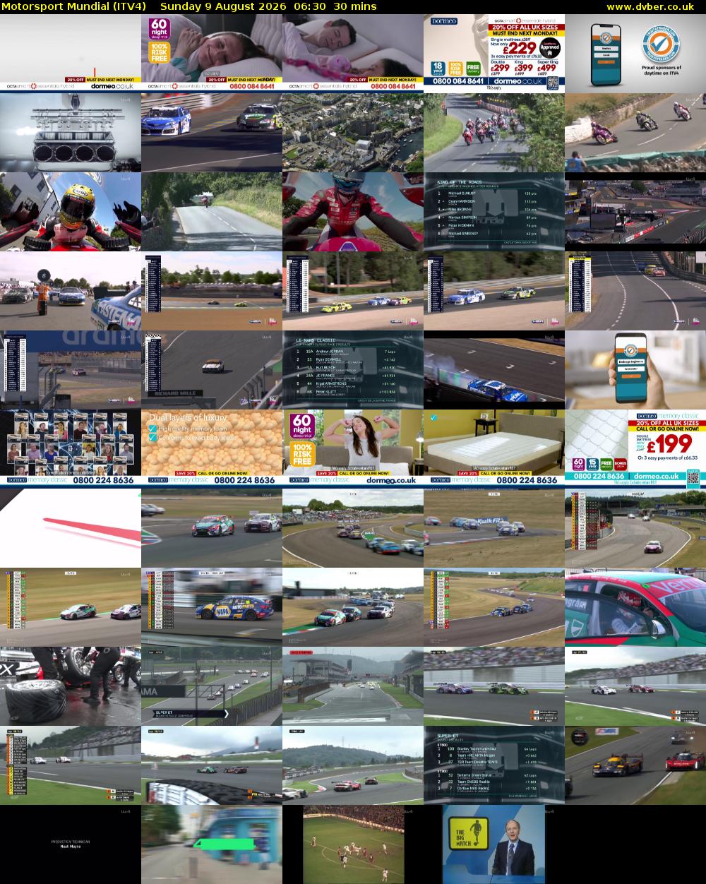 Motorsport Mundial (ITV4) Sunday 9 August 2026 06:30 - 07:00