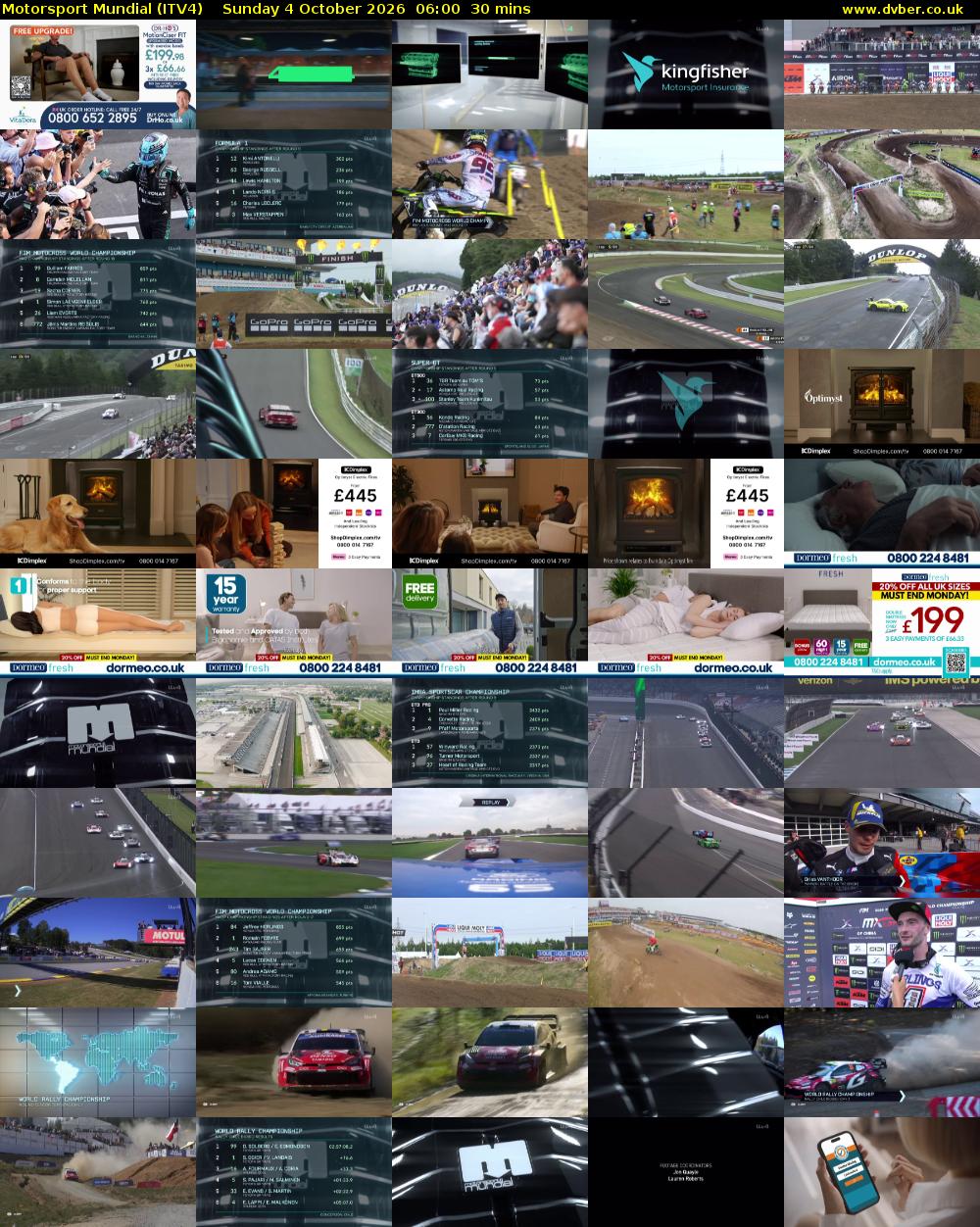 Motorsport Mundial (ITV4) Sunday 4 October 2026 06:00 - 06:30