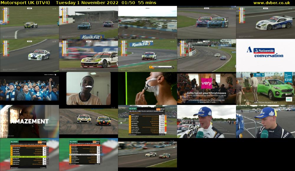 Motorsport UK (ITV4) Tuesday 1 November 2022 01:50 - 02:45
