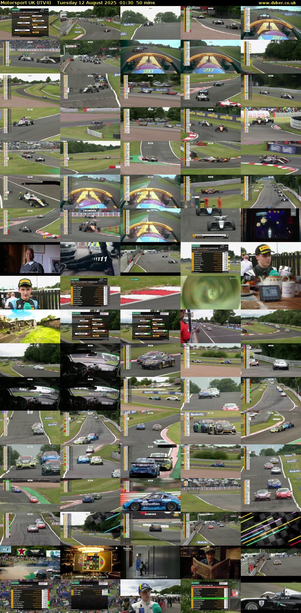 Motorsport UK (ITV4) Tuesday 12 August 2025 01:30 - 02:20