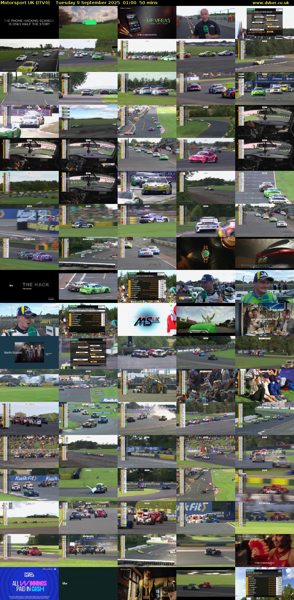 Motorsport UK (ITV4) Tuesday 9 September 2025 01:00 - 01:50