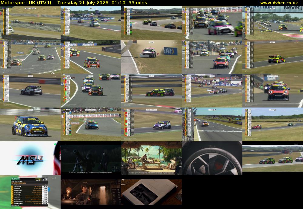 Motorsport UK (ITV4) Tuesday 21 July 2026 01:10 - 02:05