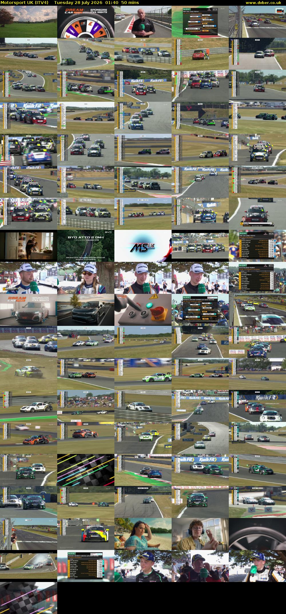 Motorsport UK (ITV4) Tuesday 28 July 2026 01:40 - 02:30