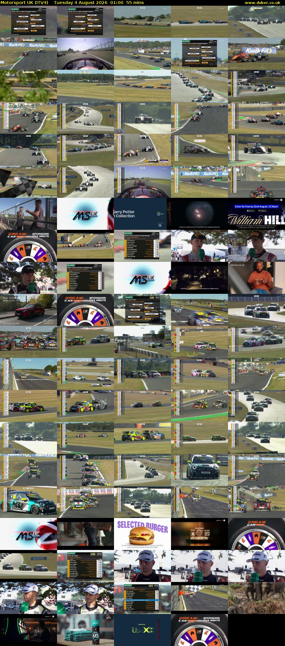Motorsport UK (ITV4) Tuesday 4 August 2026 01:00 - 01:55