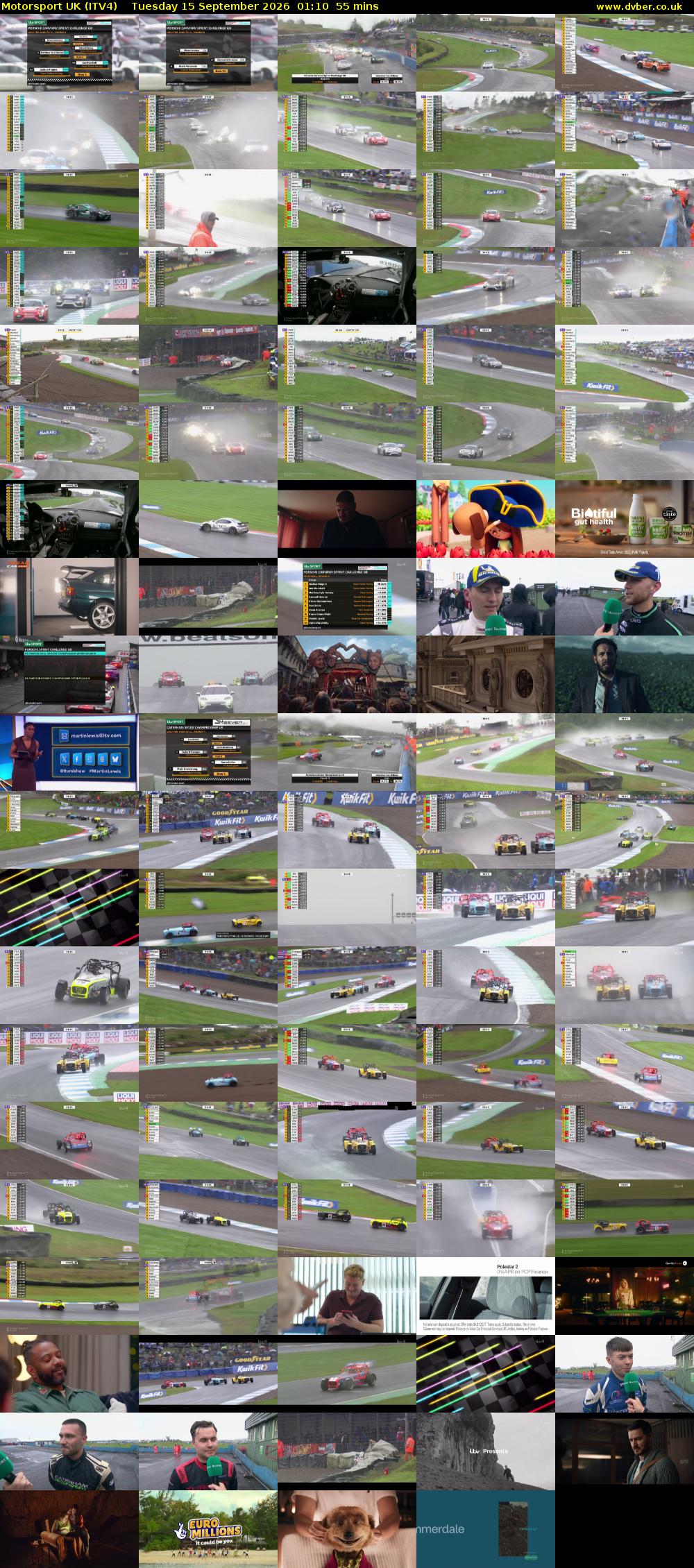 Motorsport UK (ITV4) Tuesday 15 September 2026 01:10 - 02:05