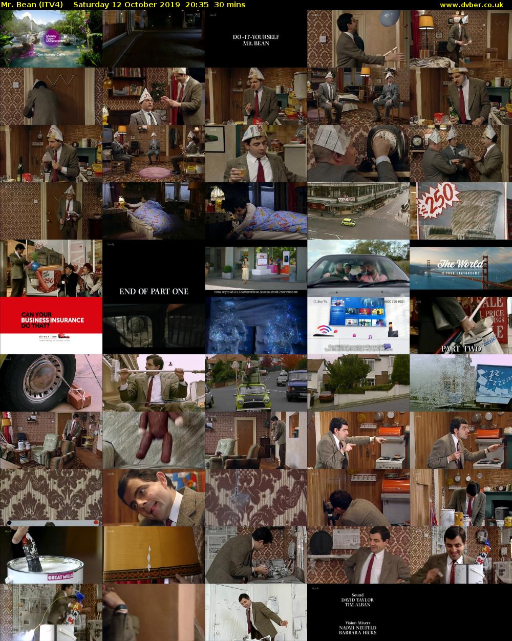 Mr. Bean (ITV4) Saturday 12 October 2019 20:35 - 21:05