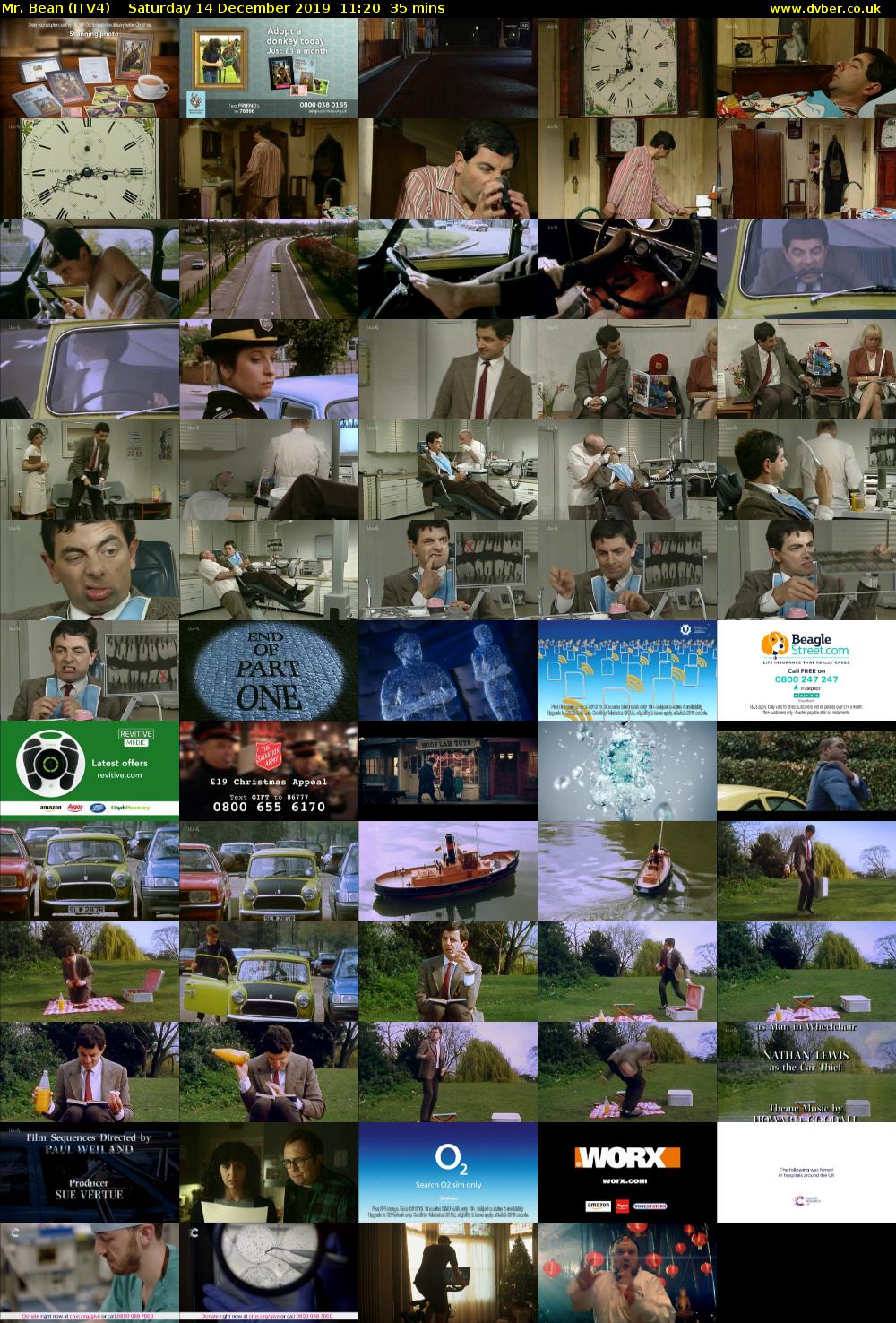 Mr. Bean (ITV4) Saturday 14 December 2019 11:20 - 11:55