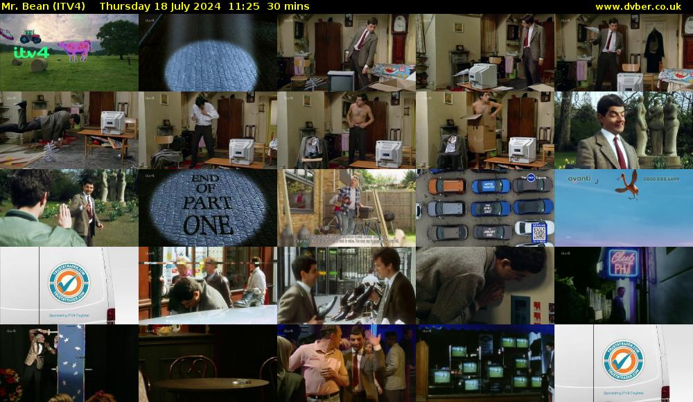 Mr. Bean (ITV4) Thursday 18 July 2024 11:25 - 11:55